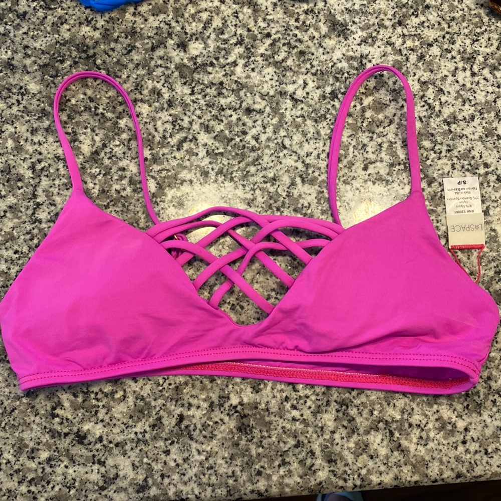 L Space Pink Bikini Top